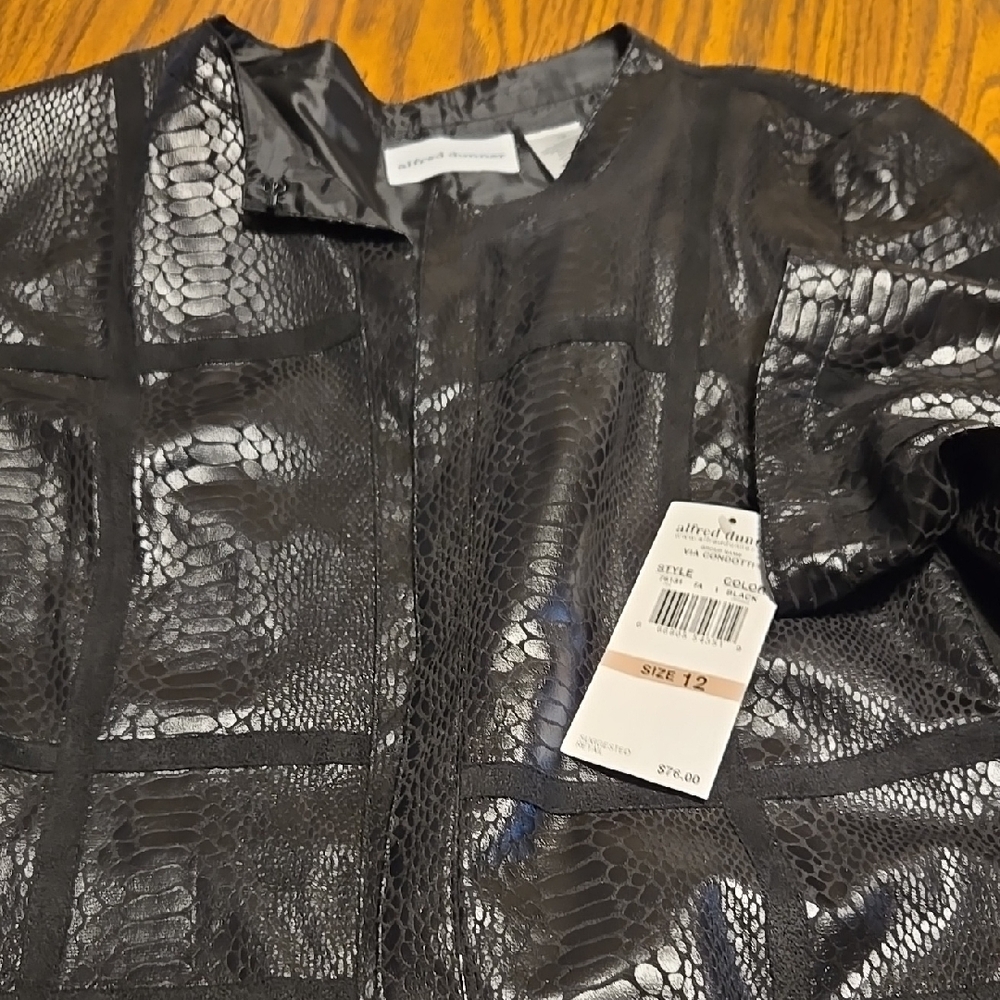 Alfani Black Faux Leather Jacket